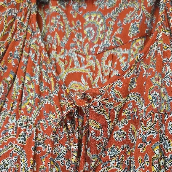 Romantic Gypsy Boho Dress with Tie Front - Picture 6 of 7